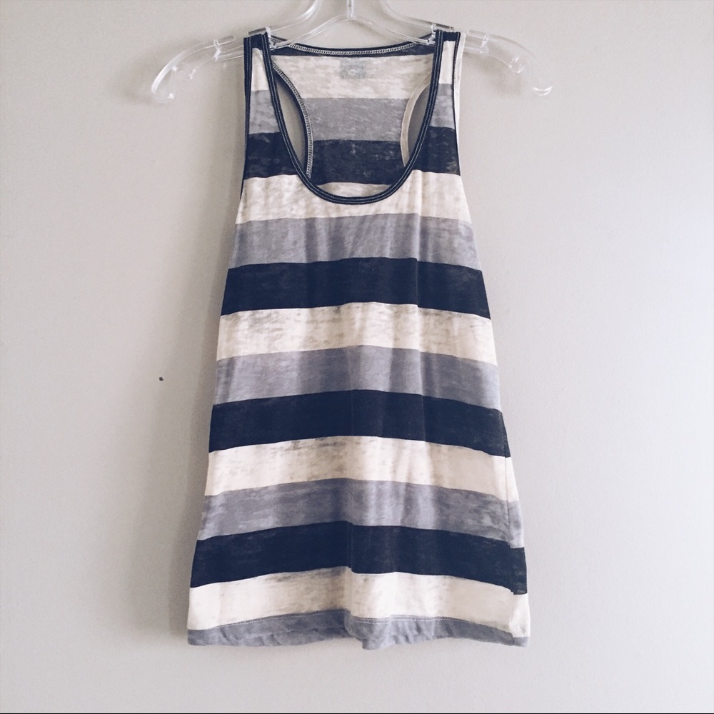 BDG striped blue black white / distressed tank top